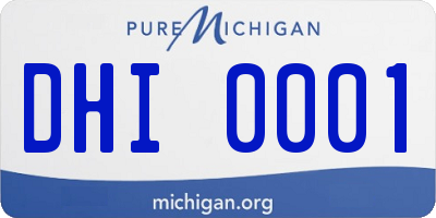 MI license plate DHI0001