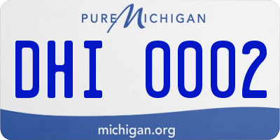 MI license plate DHI0002