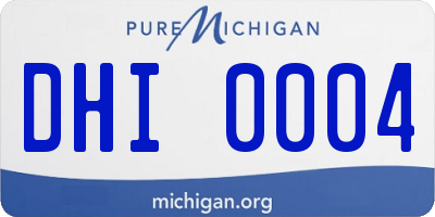 MI license plate DHI0004
