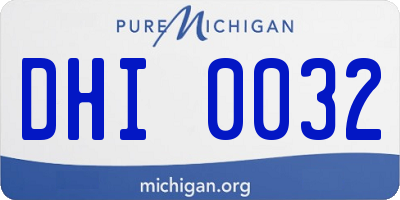 MI license plate DHI0032