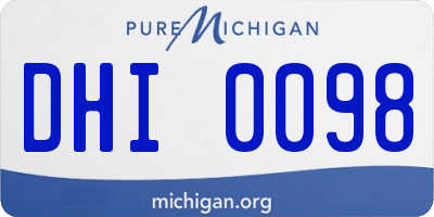 MI license plate DHI0098