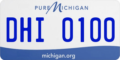 MI license plate DHI0100