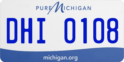MI license plate DHI0108