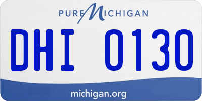 MI license plate DHI0130