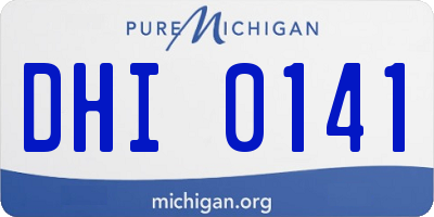 MI license plate DHI0141