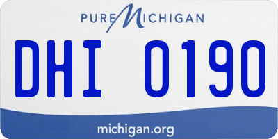MI license plate DHI0190