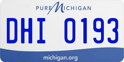 MI license plate DHI0193