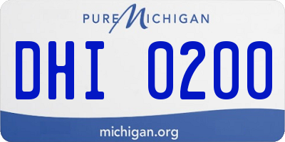 MI license plate DHI0200