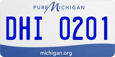 MI license plate DHI0201