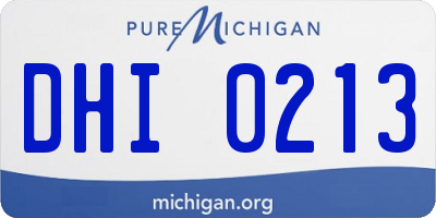 MI license plate DHI0213