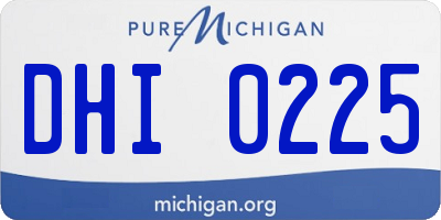 MI license plate DHI0225