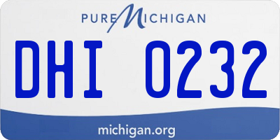 MI license plate DHI0232
