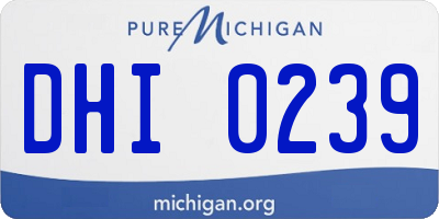 MI license plate DHI0239