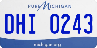 MI license plate DHI0243