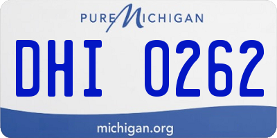 MI license plate DHI0262