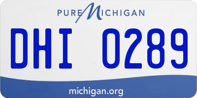 MI license plate DHI0289