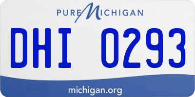 MI license plate DHI0293