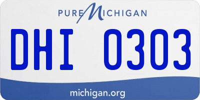 MI license plate DHI0303