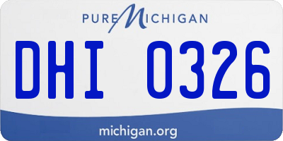 MI license plate DHI0326