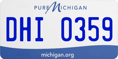 MI license plate DHI0359