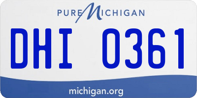 MI license plate DHI0361