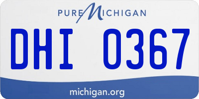 MI license plate DHI0367