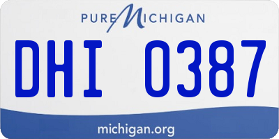 MI license plate DHI0387