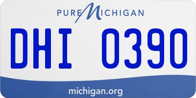 MI license plate DHI0390