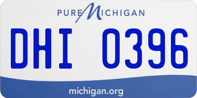 MI license plate DHI0396
