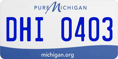MI license plate DHI0403