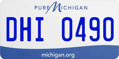 MI license plate DHI0490