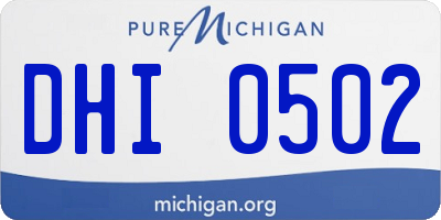 MI license plate DHI0502
