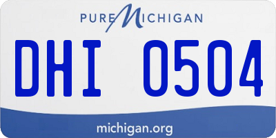 MI license plate DHI0504