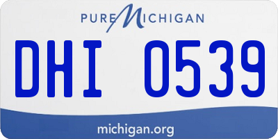 MI license plate DHI0539