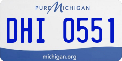 MI license plate DHI0551