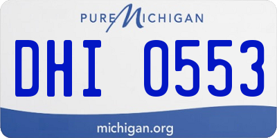 MI license plate DHI0553