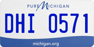 MI license plate DHI0571