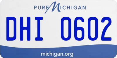 MI license plate DHI0602