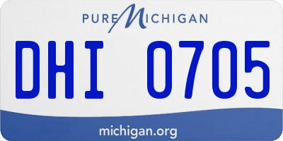 MI license plate DHI0705