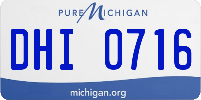 MI license plate DHI0716