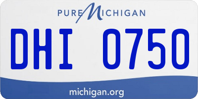 MI license plate DHI0750