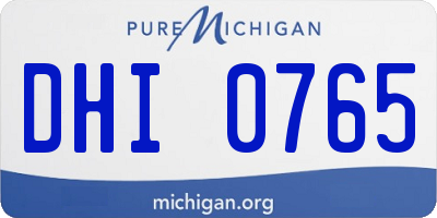 MI license plate DHI0765