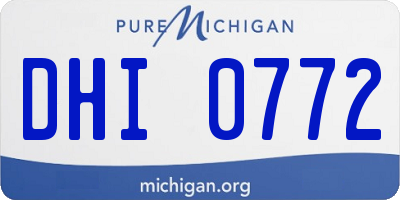 MI license plate DHI0772