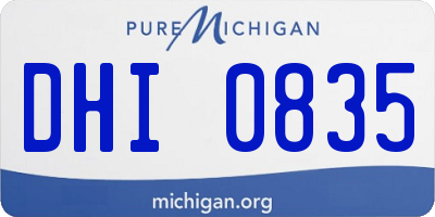 MI license plate DHI0835