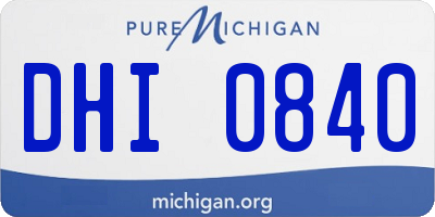 MI license plate DHI0840