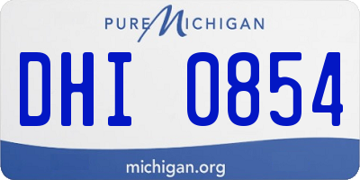 MI license plate DHI0854