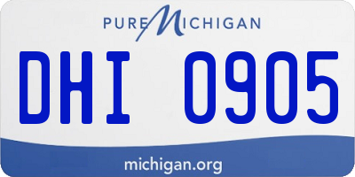 MI license plate DHI0905
