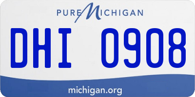 MI license plate DHI0908