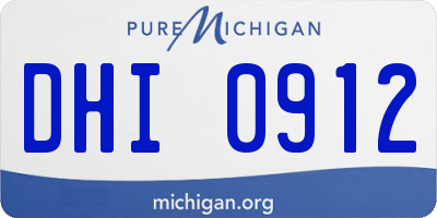 MI license plate DHI0912