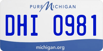 MI license plate DHI0981